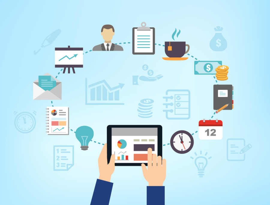 varios elementos de organización y empresa